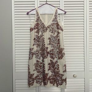 EEUC jcrew linen sequin shift dress